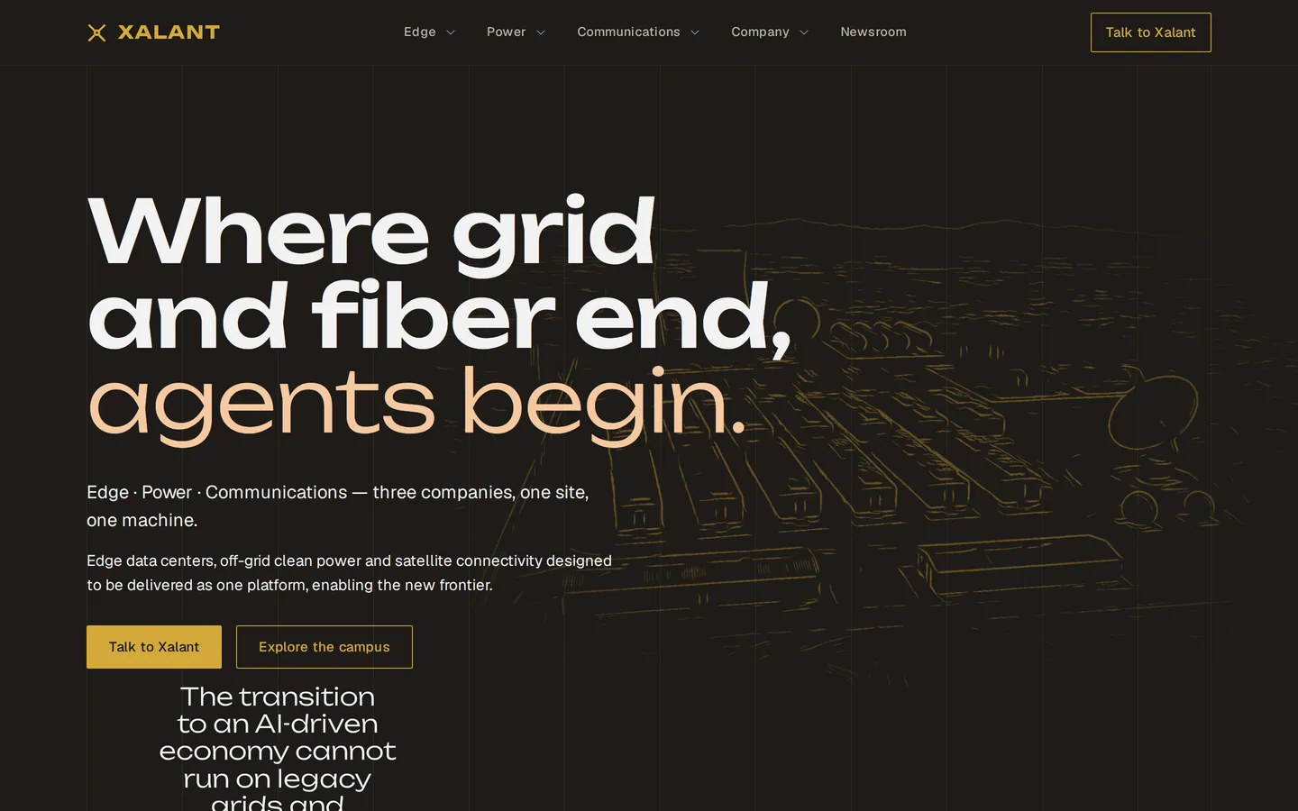 Xalant website, first screen